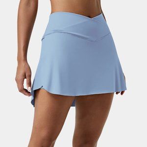 Halara Everyday Cloudful Air Crossover 2-in-1 Tennis Skirt in Chambray Blue L